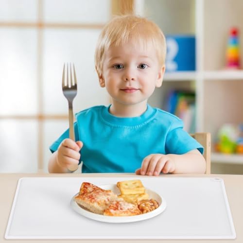 Standard Translucent Baking Mats for Kitchen Counter-Food Grade Kids Dinner Table Placemat Craft Mat Non-Slip Countertop Protector Mat with Raised Edges for Air Fryer(1Pack 23.6'' x 15.7'')