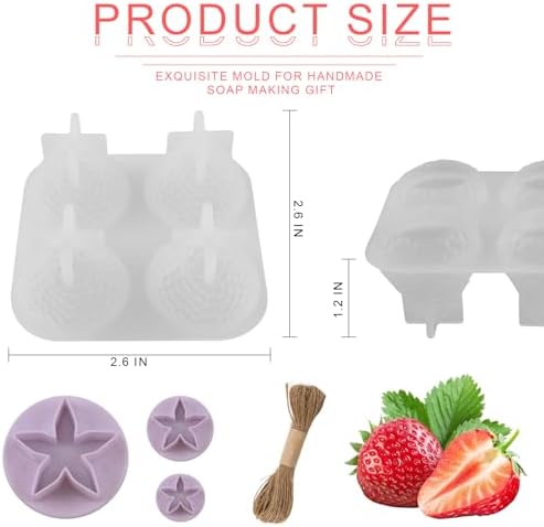 DIY Silicone Strawberry Shaped Grape Soap Molds