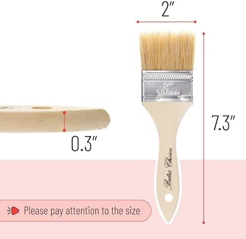 Bates- Chip Paint Brushes, 2 Inch, 12 Pack, Chip Brush, Natural Bristle Paint Brush for Wood, Paint
