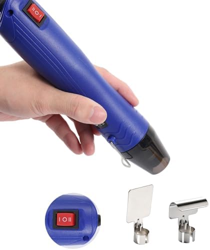 Heat Gun for Crafting, 110V 350W Handed Hot Air Gun (Blue) | 3.28FT Ultra-Long Cable Portable Heat Gun with Stand for Shrinking Wrapping PVC, DIY Embossing and Drying Paint