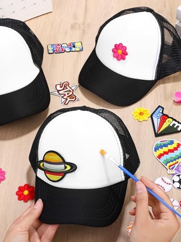 Aneco DIY Blank Trucker Hats Kit Adjustable Baseball Caps