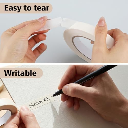 3 Rolls Artist Tape 0.5IN × 492 FT Total Low Tack Watercolor Tape