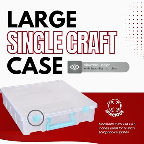 ArtBin Super Satchel 1-Compartment Craft Storage Box, Clear | One Open Compartment, 15.2 x 8 x 6.2 Inches, Secure Latches, Stackable, Clear Durable Polypropylene