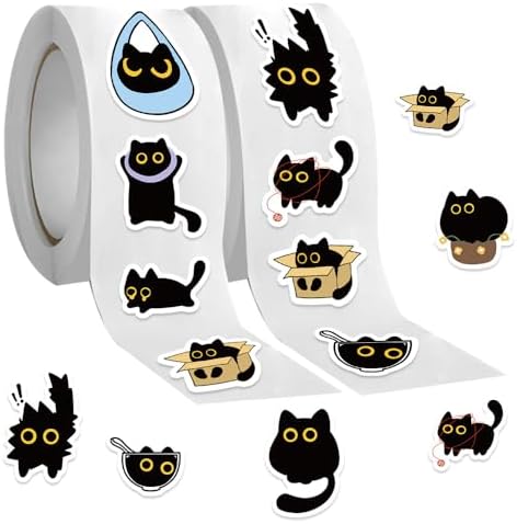 500Pcs Cat Stickers Waterproof Vinyl Decals for Water Bottles