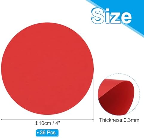 PATIKIL 4inch Circle Card Stock, 36Pcs Round Shape Cutouts Paper Thick Cardstock Coaster for DIY Craft Projects Classroom Bulletin Board Decor, Red