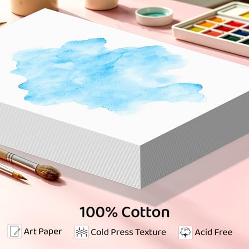 84 Sheets Watercolor Paper 5x7, 110lb/230gsm Cold Press Watercolor Paper