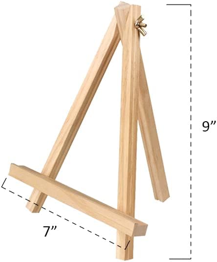 Tosnail 12 Pack 9 Inches Art Easel Stand Tabletop Wooden Display Stand Photo Holder Display Stand for Artist, Students, Adults, Kids Painting