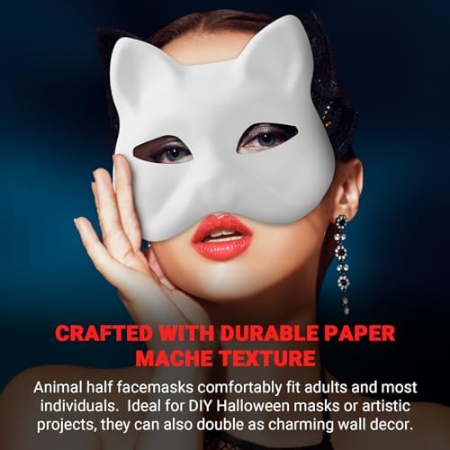 CALPALMY Paper Mache Mask 14&16&30 Packs - for Artistic Projects, Theater, Halloween, Masquerade Parties, Classroom Art