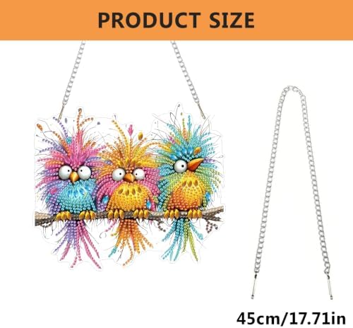 AIBOERL Bird Diamond Art Kits for Adults, Acrylic Hanging Suncatcher