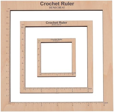 BENECREAT 3 Styles Crochet Ruler Square Ruler Knitting 2" 4" 6" Guide Knitting Tool Sewing Measure Tailor Ruler for Measuring Crochet Accessories