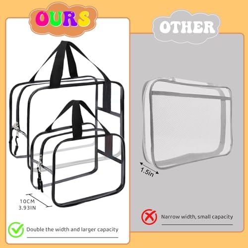 8 Packs XL Toy Storage Bags, Reusable Clear PVC Board Game Storage, Toy Storage Organizer Bags with Zipper for Building Blocks, Puzzle and Handmade Accessories, Clear Toiletry Bag
