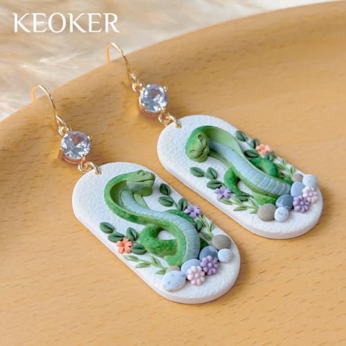 Keoker Halloween Polymer Clay Molds for Jewelry, Skull Polymer Clay Earring Molds, 5 Shapes Halloween 3D Silicone Molds
