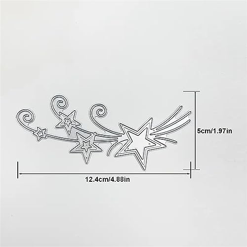 Scrapbooking Die-Cuts for Card Making, Christmas Metal Cutting Dies, Paper Craft Punch Template, Background Embossing Stencils, DIY Album Décor (Star Ribbon-5.6x12.7cm)