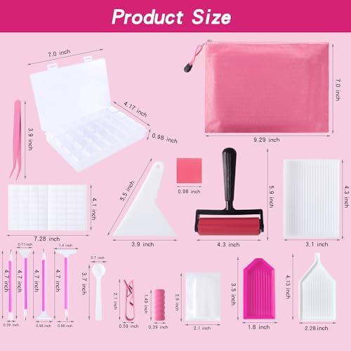 LYMUSUMI 61PCS 5D Diamonds Art Accessories and Tools Kits Diamond Storage
