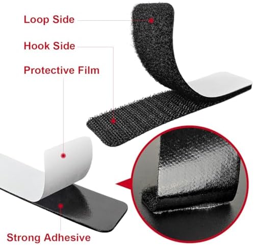 1x4 inch Hook and Loop Strips with Adhesive, Nylon Heavy Duty Hook and Loop Tape, Excellent Grip, Non-Adhesive, Interlocking Tape,for Sewing, Crafting,DIY,Wall Adhesive Strips - 18 Sets