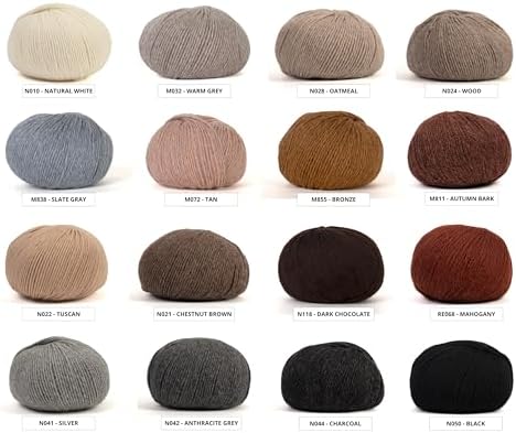 100% Baby Alpaca Yarn for Knitting & Crocheting - Set of 2 Skeins of Premium Yarn DK - Lightweight, Hypoallergenic & Thermal Peru Made - Ideal for Delicate Projects (N024 - Wood)