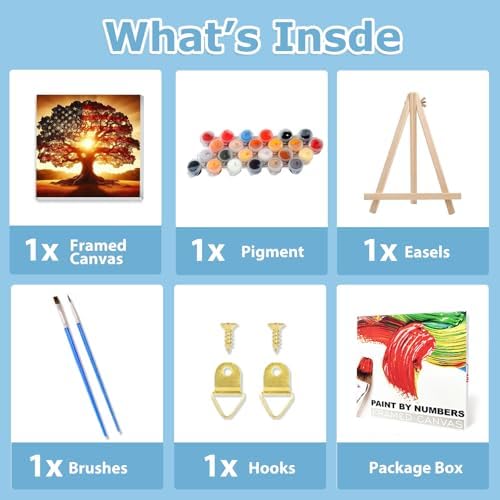 Tree of Life Paint by Numbers Kit for Adults, Paint by Number 10x10 Inch