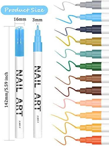 12 Color Nail Art Pens Kalolary Nail Art Markers Point Graffiti Dotting Pen