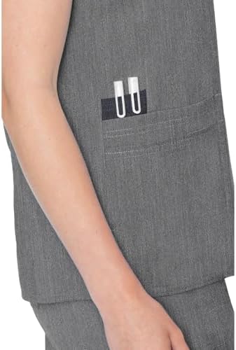 Med Couture Touch Scrub Top for Women Raglan Sleeve 6 Pockets Modern Fit