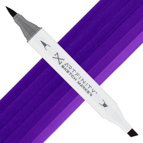 Artfinity Sketch Markers - Blue Violet BV1-8, Vibrant, Professional, Dye-Based Alcohol Markers for Artists, Drawing, Travel, & More
