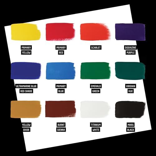 Liquitex Acrylic Gouache Paint Set, 12 x 22ml (0.74-oz), Essentials