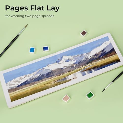 Watercolor Journal - 100% Cotton Hot Press Paper | 20 Sheets 40 Pages | 300GSM (140lb) | PU Leather Cover Watercolor Sketch Books for Artists Painting,Mixed Media 7.5 in x 4.7 in