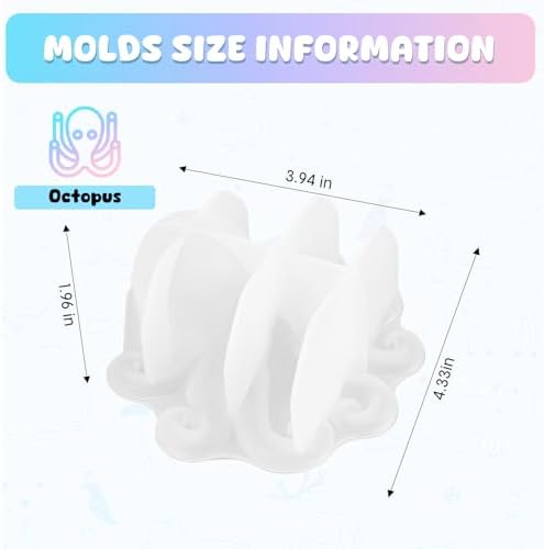 2 Pack Animal Silicone Molds, Octopus Resin Molds with Realistic Octopus Shapes, 3D Lifelike Silicone Molds for Resin Casting, DIY Crafts Halloween Home Wall Desktop Decor (Octopus)