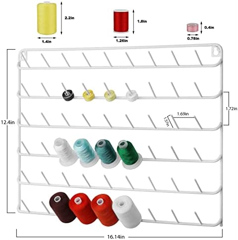 YBING Thread Holder Wall White, 54-Spool Sewing Thread Rack