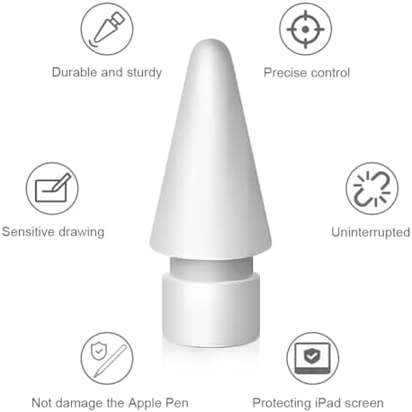 Replacement Tips for Pencil 1st Generation/ 2nd Generation/Pro Tips, iPencil Nibs Accessories for Apple Pen 1/2 Gen(16 Pack)