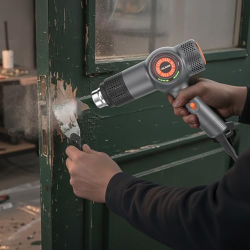 Heat Gun 1800W Fast Heating Hot Air Gun with 4 Nozzles for Vinyl Wrap & DIY