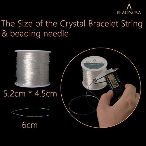 BEADNOVA 0.6mm Bracelet String Clear Craft Wire Stretch String Cord for Jewelry Making Beading Thread Elastic Thread Cord (100m)