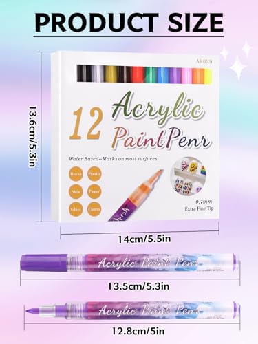 12 Color 0.7MM Nail Art Pens Set Kalolary 3D Nail Polish Pens Quick Drying