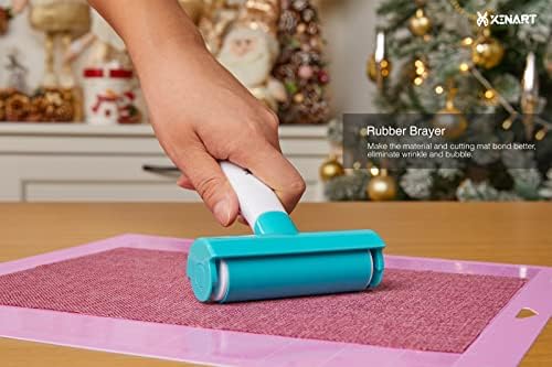Xinart Brayer Rollers & Mat Remover Tool Set for Fabric Crafting, Reusable Sticky Lint Rollers Tool for Clothes/T-Shirts Heat Transfer Projects