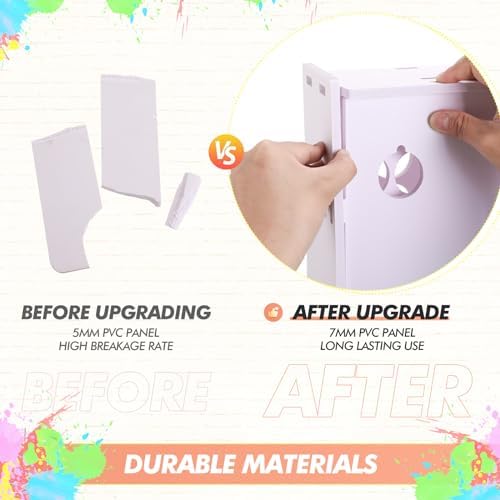 Sunnychicc 2 Pcs 63 Holes Craft Paint Storage Organizer Vertical Rack Stand 2 oz Paint Bottle Wall Mounted Storage for Art Supplies Back to School, White