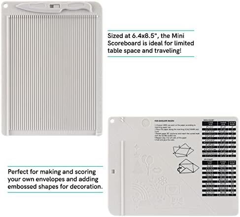 Briartw Craft Mini Scoring Board & Bone Folder Set Score and Fold Tool Multi-Purpose Score Board Envelope Maker Scrapbooking Embossing Craft Tool for Card Making,Measurement Including Cm and Inch