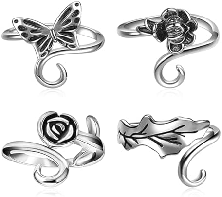 4pcs Knitting Crochet Loop Ring for Fingers Metal Open Yarn Guide Crochet Rings