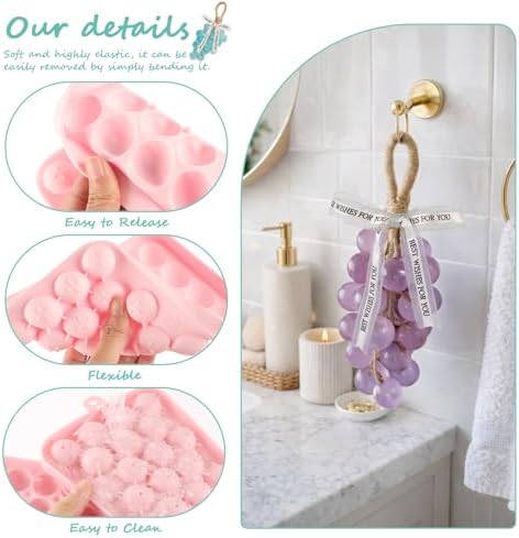 ATROPOS 2 Pack Grape Silicone Soap Molds, DIY Handmade Soap Making Molds