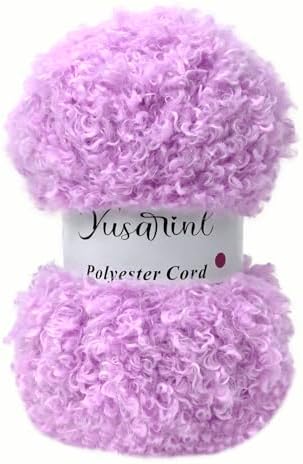 (32 Colors Available) Yusarinl Teddy Bear Yarn,Fuzzy Yarn for Crochet Polyester Plush Fur for Crafts Fluffy Fuzzy for Knitting(3.35 oz, 40 yds)-Bright Purple
