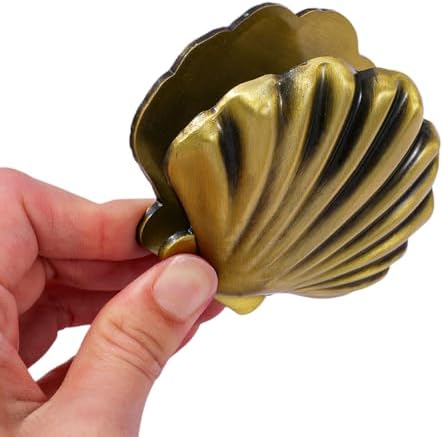 Vintage Shell Metal Binder Clip, Gold Book Clip for Journal & Desk