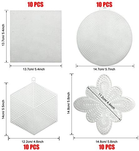 Allazone 100 PCS Mesh Plastic Canvas Sheets 8 Style Plastic Canvas for DIY Crafts Embroidery Cross Stitch, Acrylic Yarn Crafting, Knit and Crochet Projects