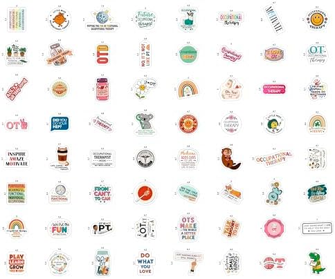 100Pcs Funny Occupational Therapy Stickers and Decals for Water Bottle, Laptop- Occupational Therapy Gifts, OT Day Party Decorations and Favors - Physical Therapist Stickers - Gift for Women & Men