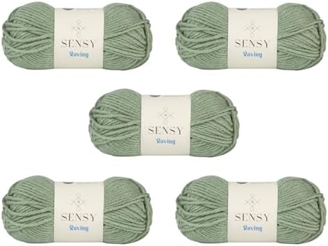 S Sensy Roving-Premium Acrylic&Wool Blend Yarn 5 Skeins Lily Pad 131 Yards