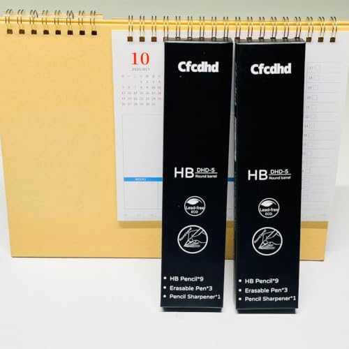 12‑Pack Set 9#2 HB Pre‑Sharpened Wood Pencils + 3 Eraser Pens