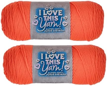 Hobby Lobby I Love This Yarn, 100% Acrylic, 113 Mango, Set of 2