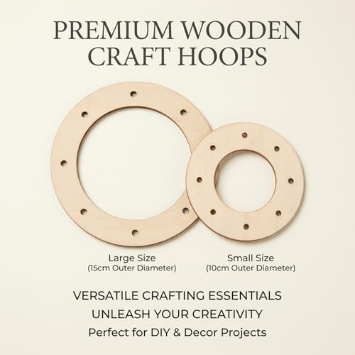 RAINFLOW 15 PCS Wood Wreath Form Rings - Unfinished Round Wooden Hoops | Mixed 15cm 10cm Wreath Base Blanks for DIY Floral Crafts, Christmas Easter Door Decor, Wall Hanging and Gift Projects
