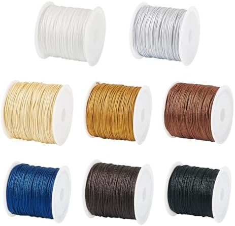 8 Rolls 0.8mm Nylon Beading String Friendship Bracelet String 400 Yards Macrame Nylon Cords Colorful Braided Thread Chinese Knotting Cord for Kumihimo Necklaces Tassels Jewelry Making