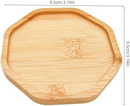 4PCS Mosaic Bamboo Coasters for Crafts, Blank Base Trays, Drinking Cup Coaster, Plant Coaster, Art Plate,DIY Mosaic Supplies (Octagon)