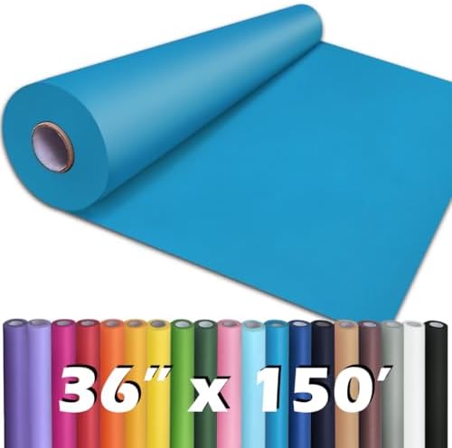 PerkHomy Lake Blue Kraft Paper Roll 36" x 1,800" (150') for Gift Wrapping Bouquet Flower Art Painting Craft Writing Packaging Shipping 80GSM 55LB (Lake Blue, 36" x 150')