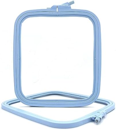 Nurge Square Embroidery Hoop - Plastic Cross Stitch Frame for Needlepoint & Embroidery - Adjustable Craft Hoop - Blue - No:3 (Medium)