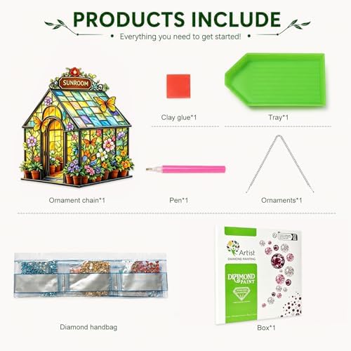 HMZephitiquc Sunroom Hanging Diamond Art Kits for Adults, Special Shaped Crystal Diamond Painting Suncatchers, 5D Gem Art for Adults, Sun Catchers DIY Craft Kits for Gift Home Decor